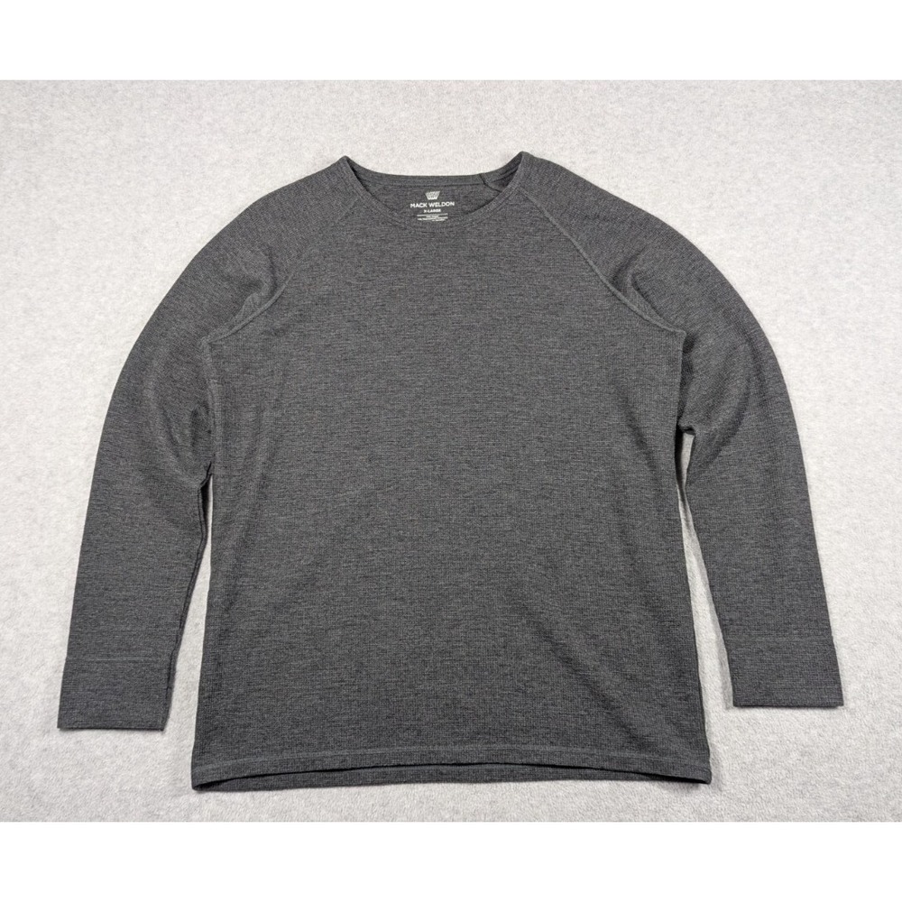 Mack Weldon Men Shirt XL Waffle Knit Thermal Thermolite‎ Wool Crew Pullover